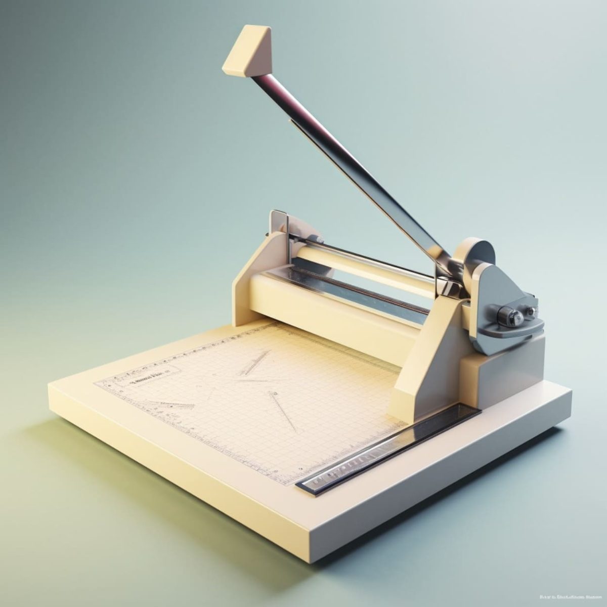 Paper Cutter on a Blue Background