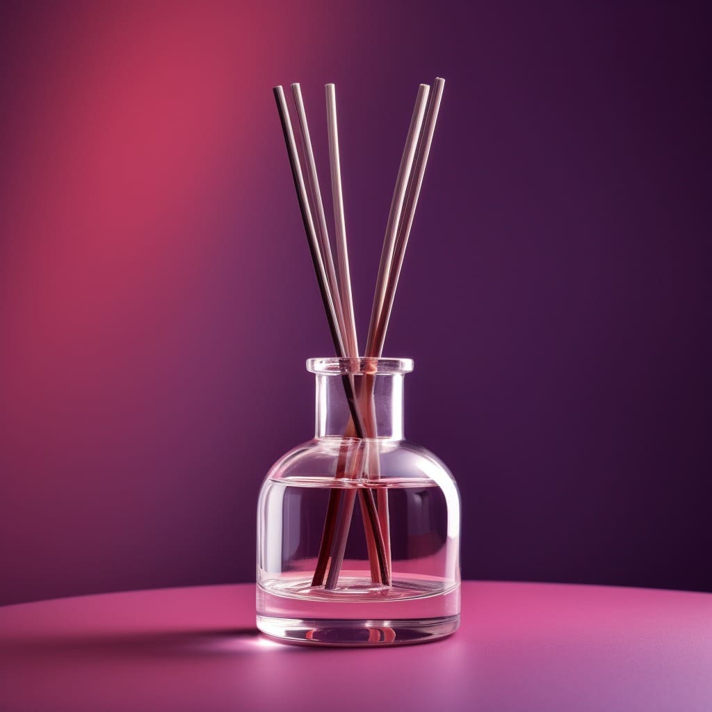 Reed Diffuser On a Purple Background
