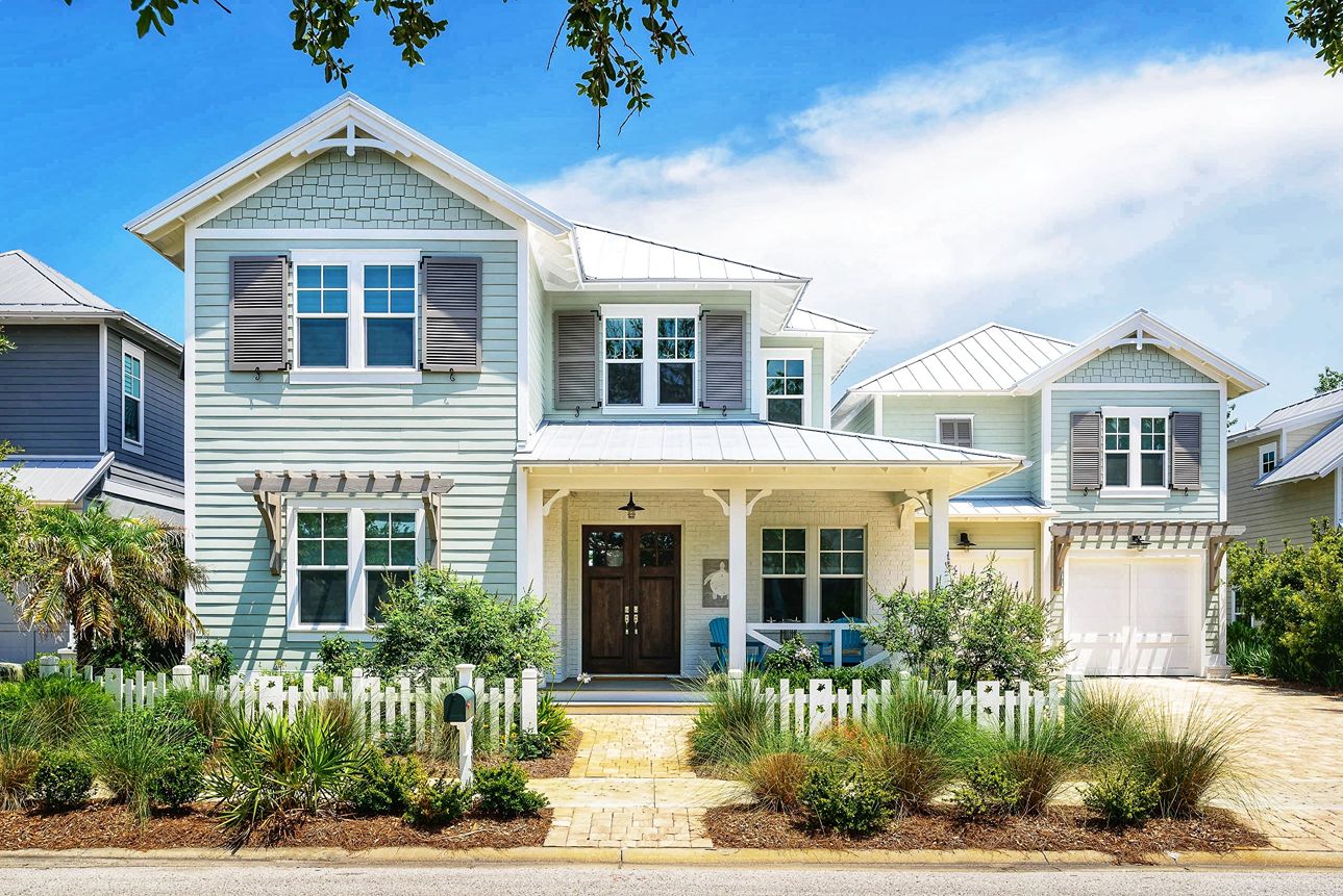 White Roof on a Green House