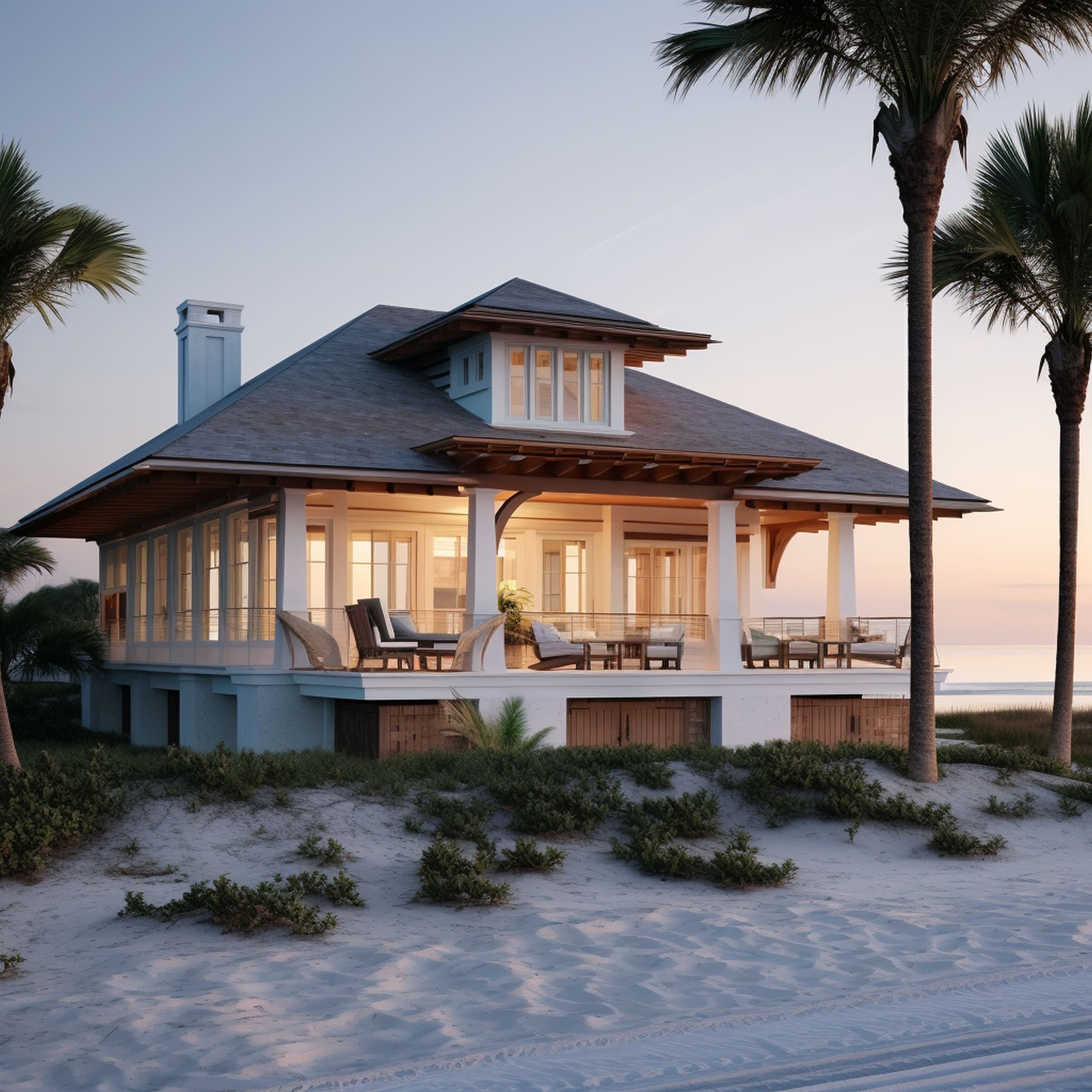 A Coastal House With a Hip Roof