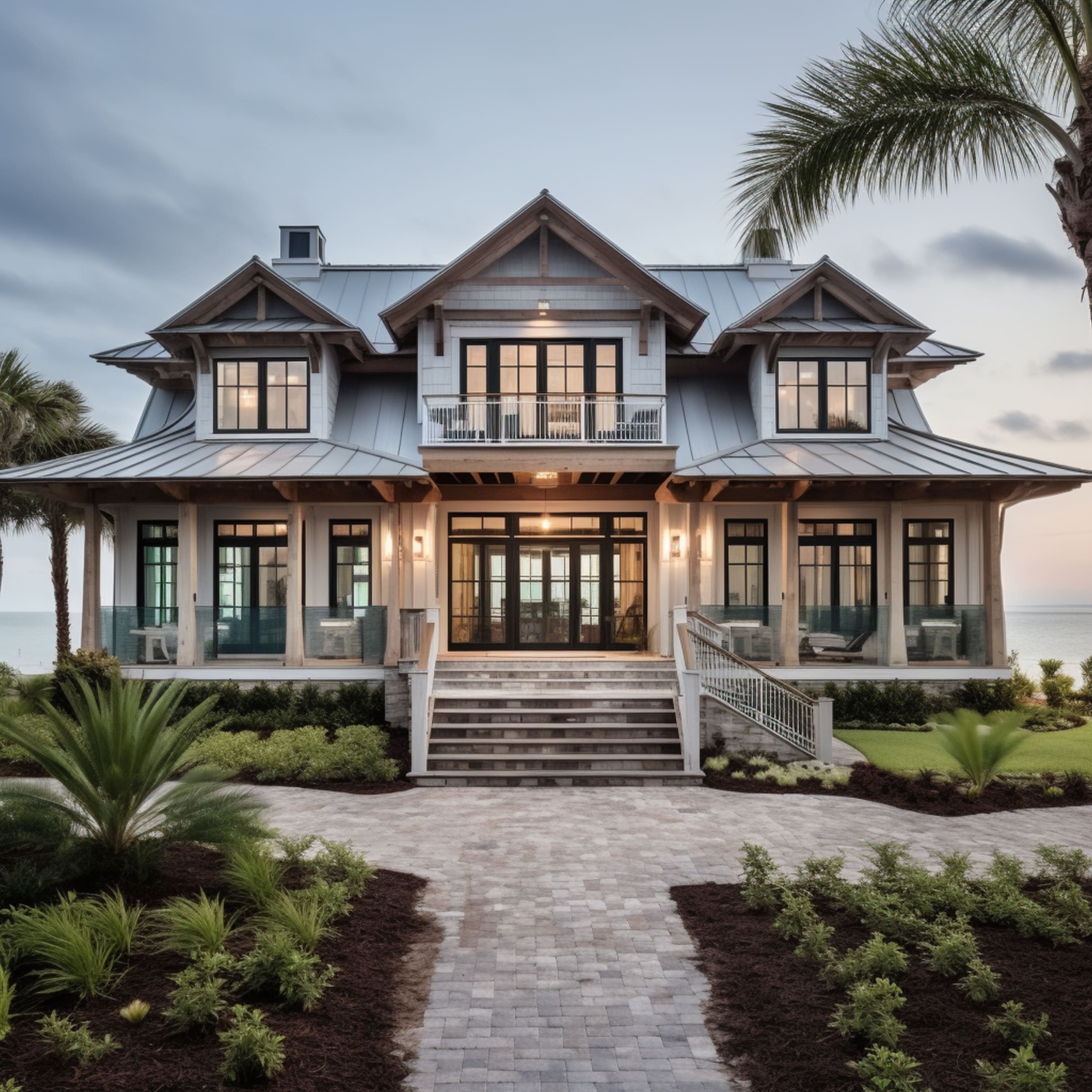 A Coastal House With A Hip Roof