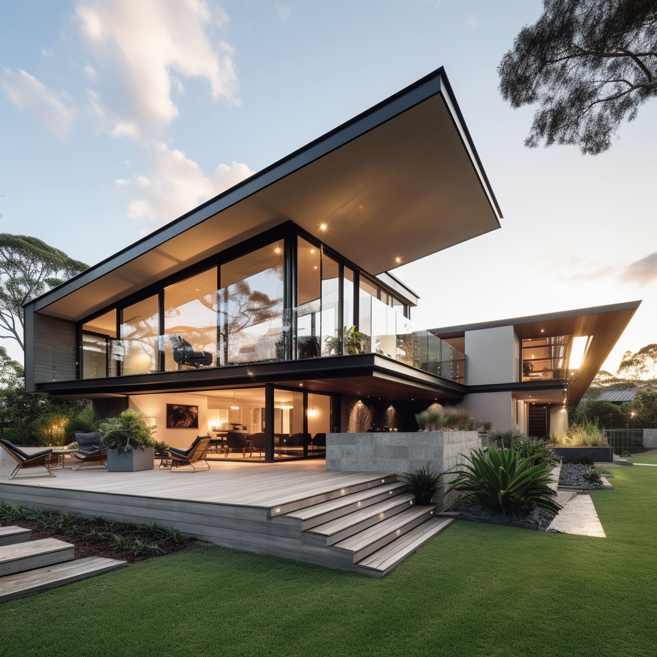 A Modern House With a Mono Pitch Roof