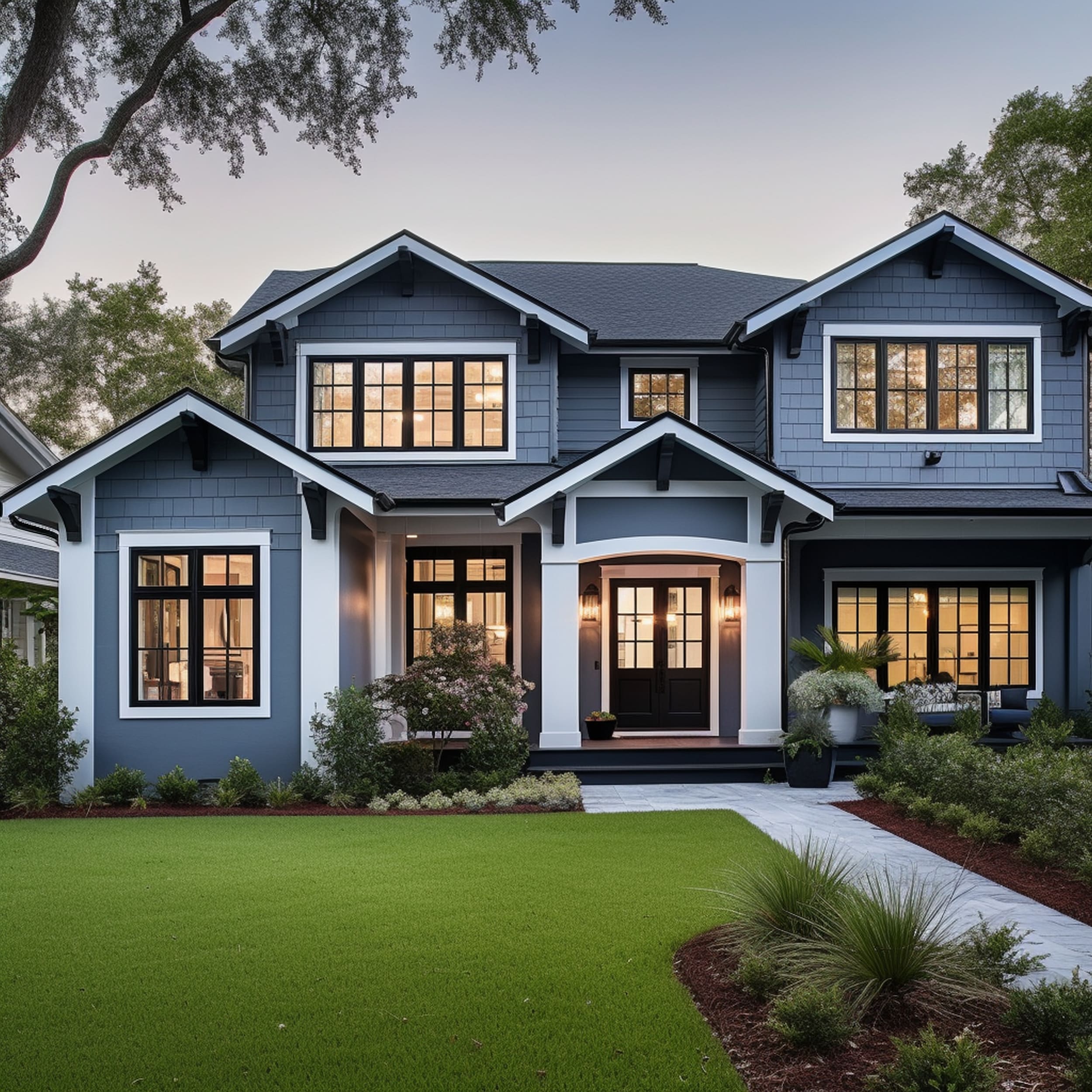 A Gray House With a Gray Roof