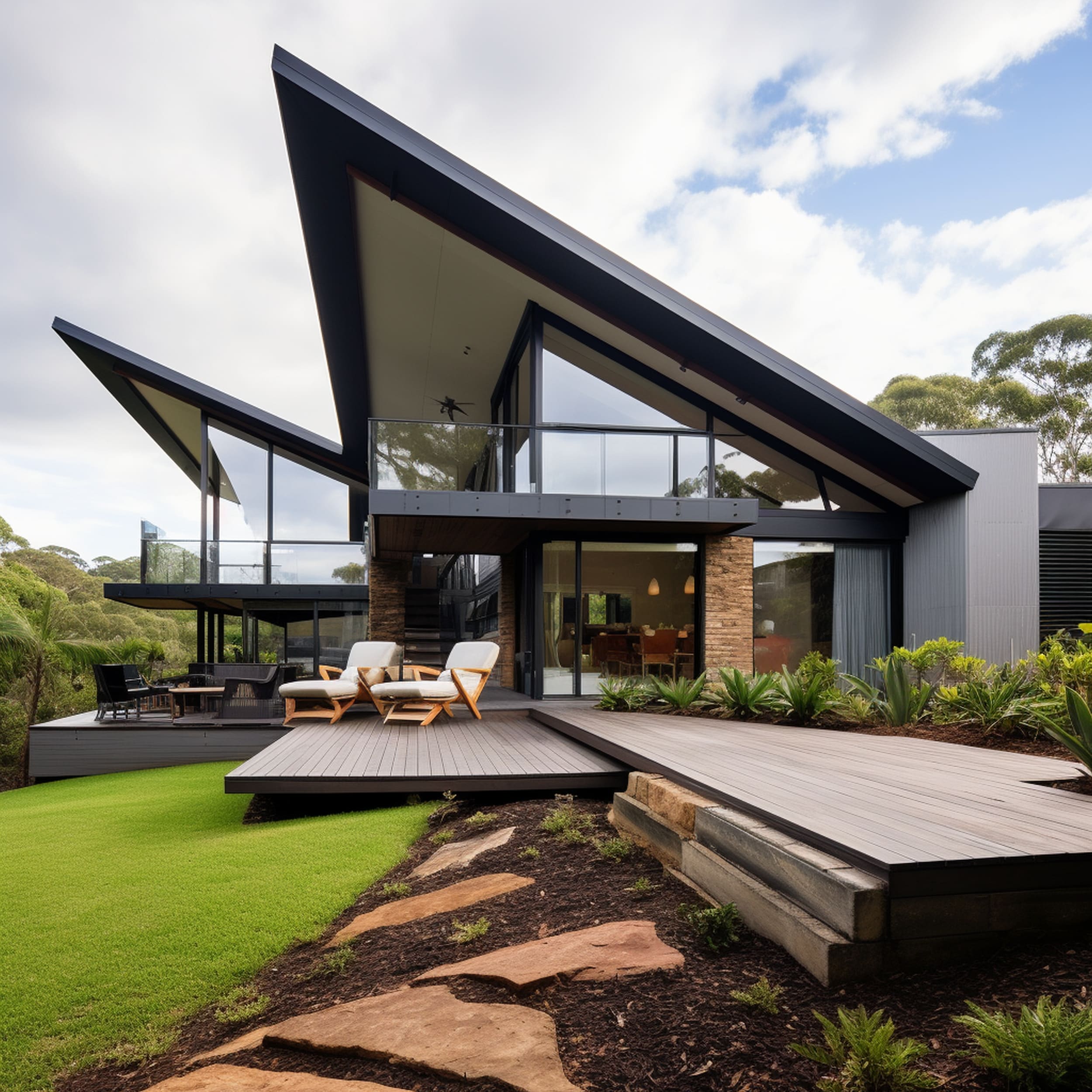 A Modern House With a Butterfly Roof