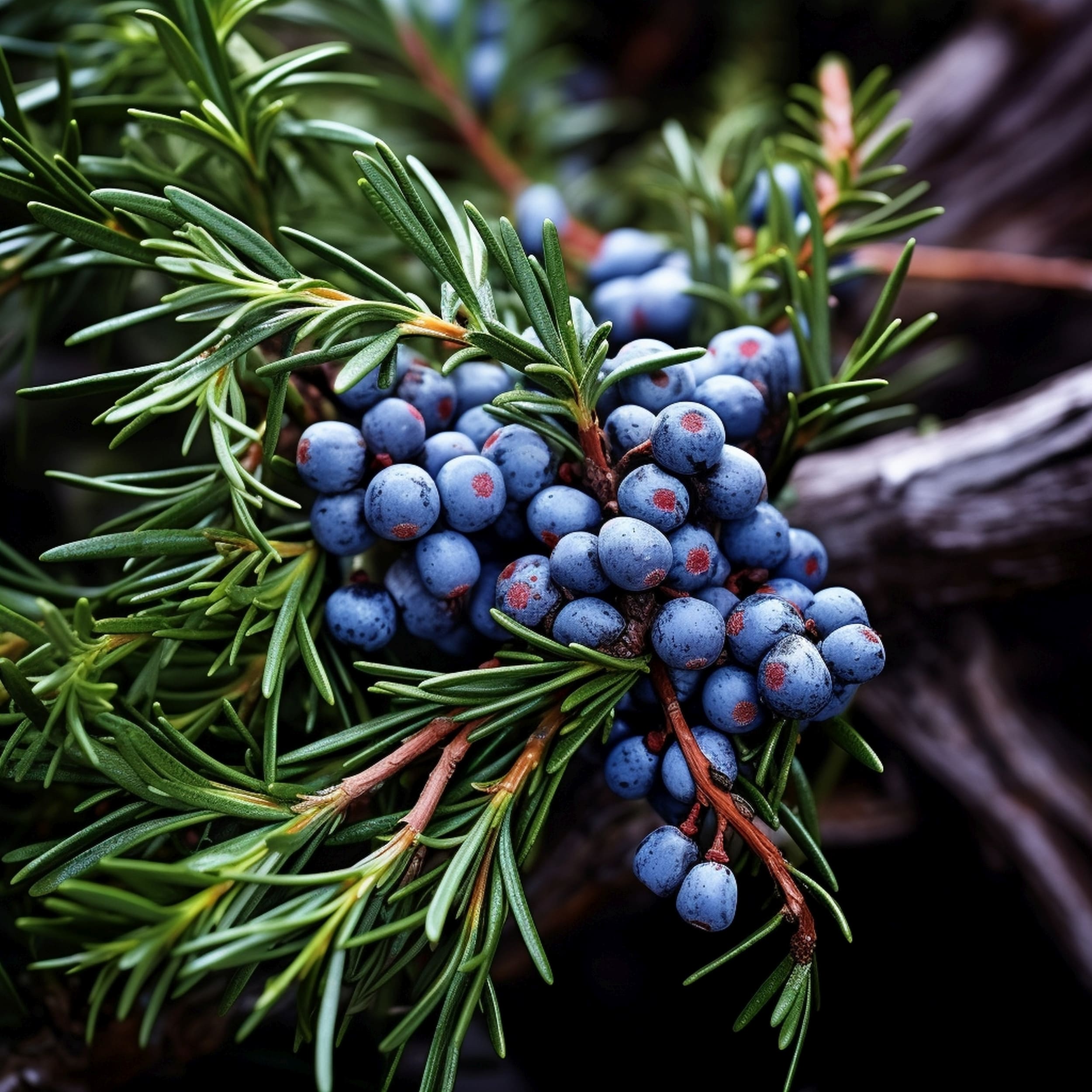 A Branch of Juniper Shrub With Bluish Purple Fruit