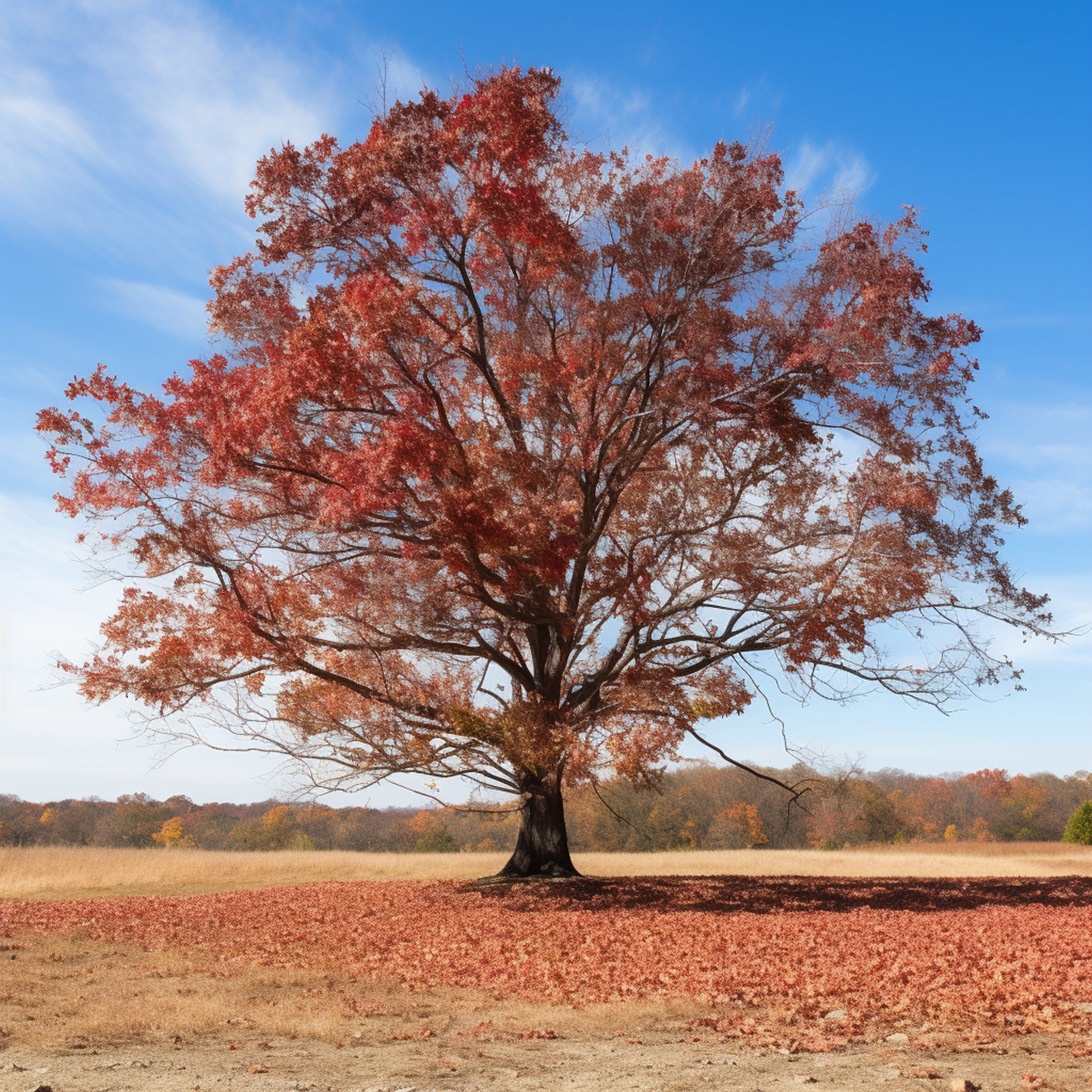 Red Oak Tree in the Fall Season