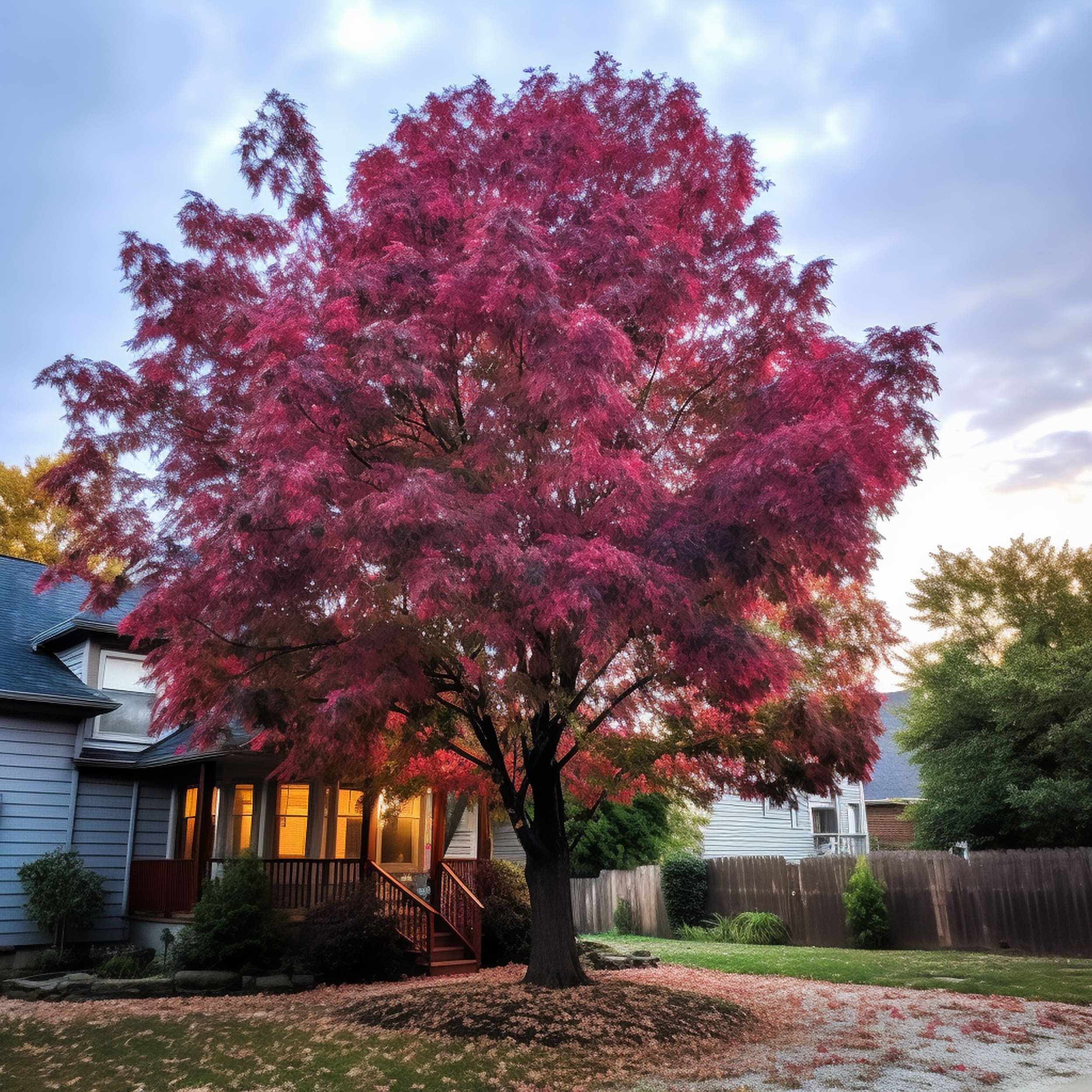 A Sweet Gum Tree in a Yard