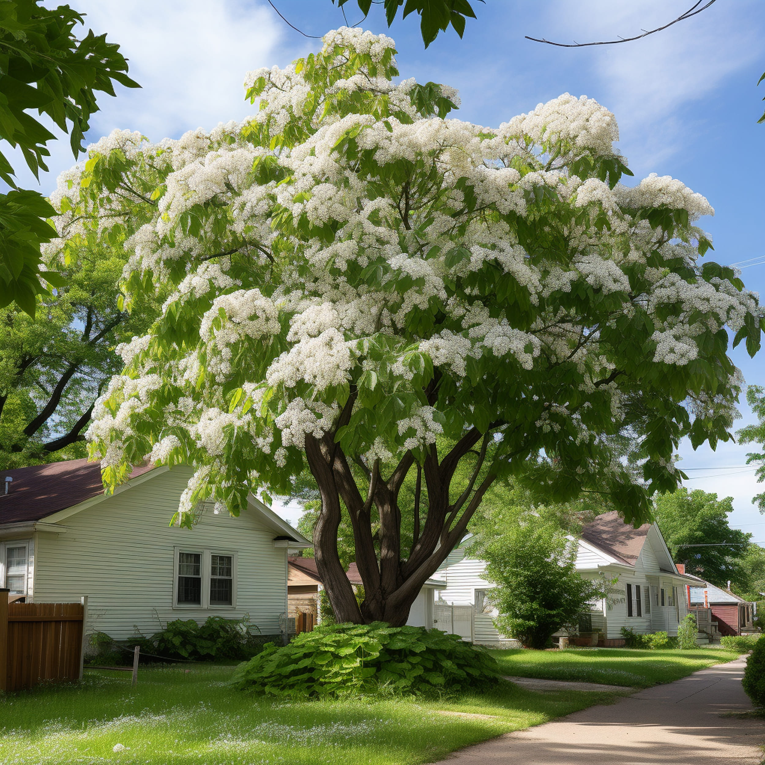 A Northern Catalpa Tree in a Yard