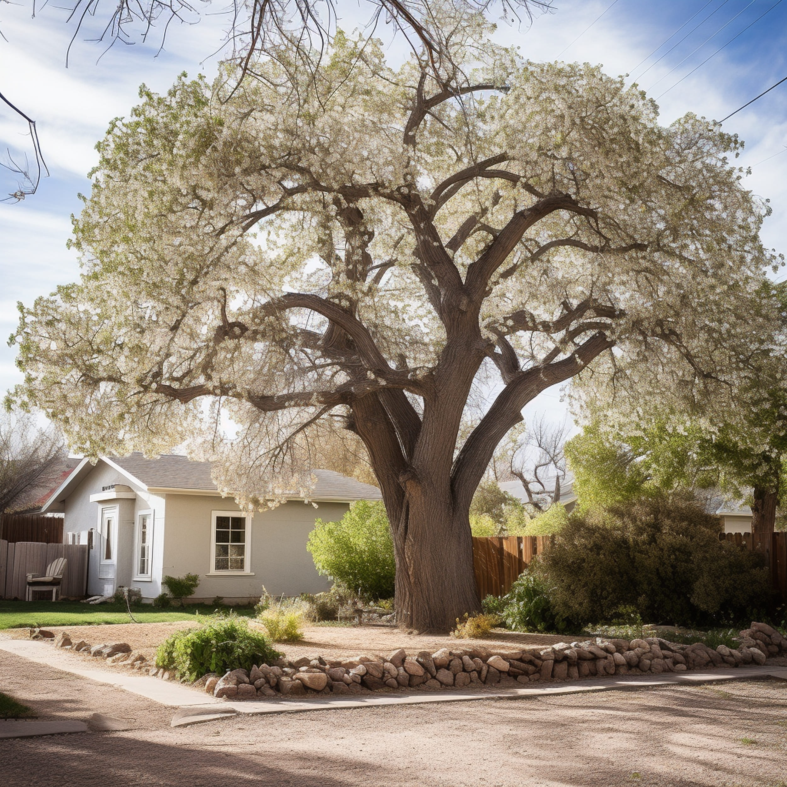 An Eastern Cottonwood Red Oak Tree in a Yard