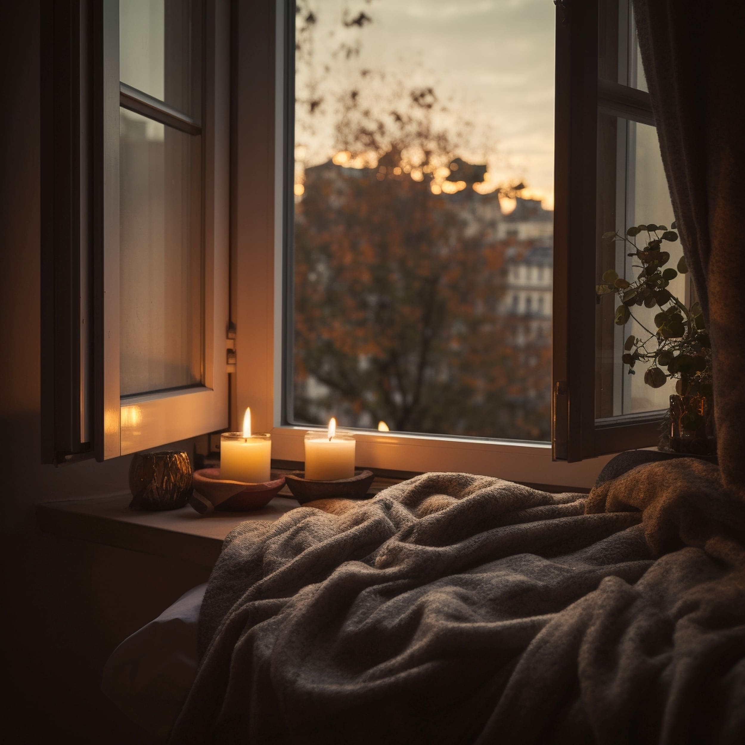 Scented Candles on a Window Sill Exposed to Air Drafts