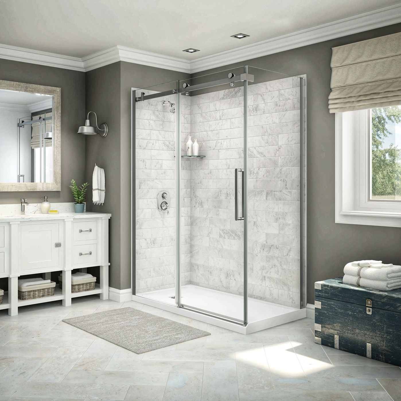 Modern Bathroom With Standing Shower