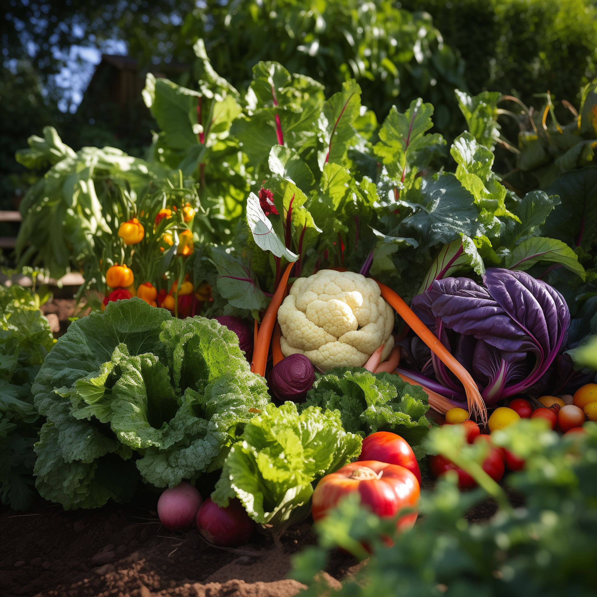 Vegetables Growing in a Garden