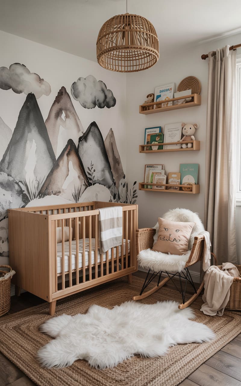 Scandinavian Nursery with Soft, Dreamy Tones