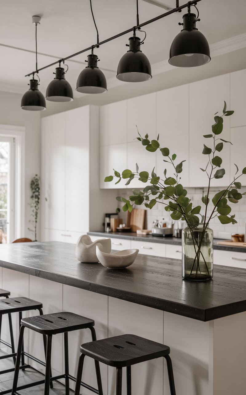 Kitchen with a Minimalist Monochrome Palette and Sleek Design