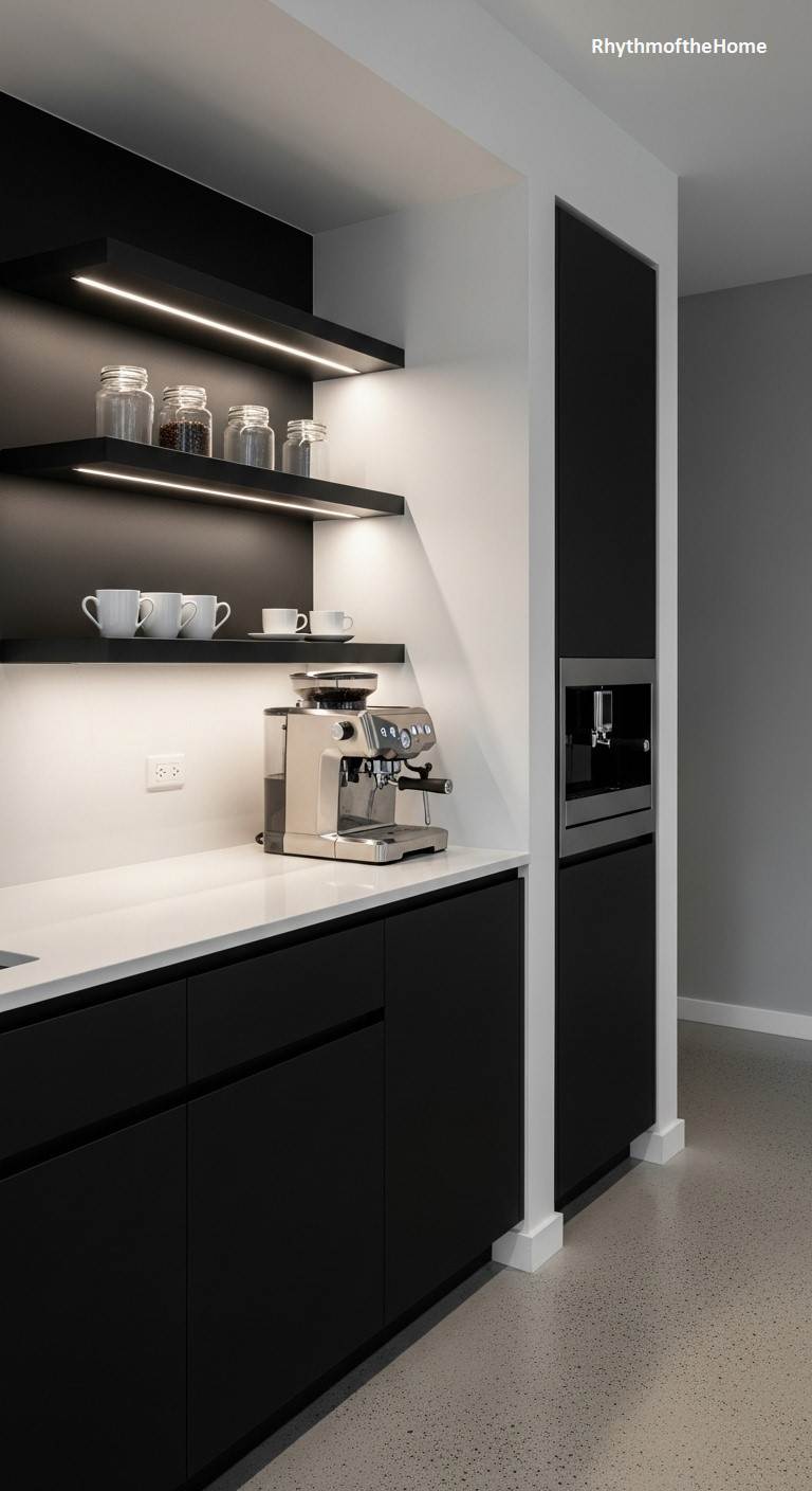 The Sleek Contrast Coffee Bar