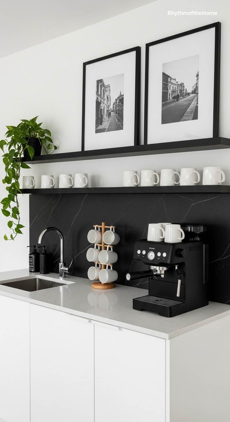 The Monochromatic Modern Coffee Bar