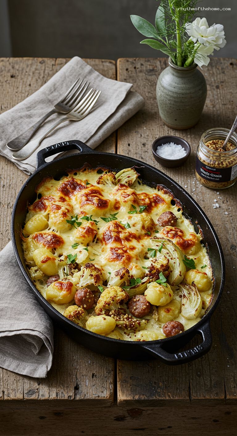 Baked Gnocchi with Sausage, Fennel, and Gruyère