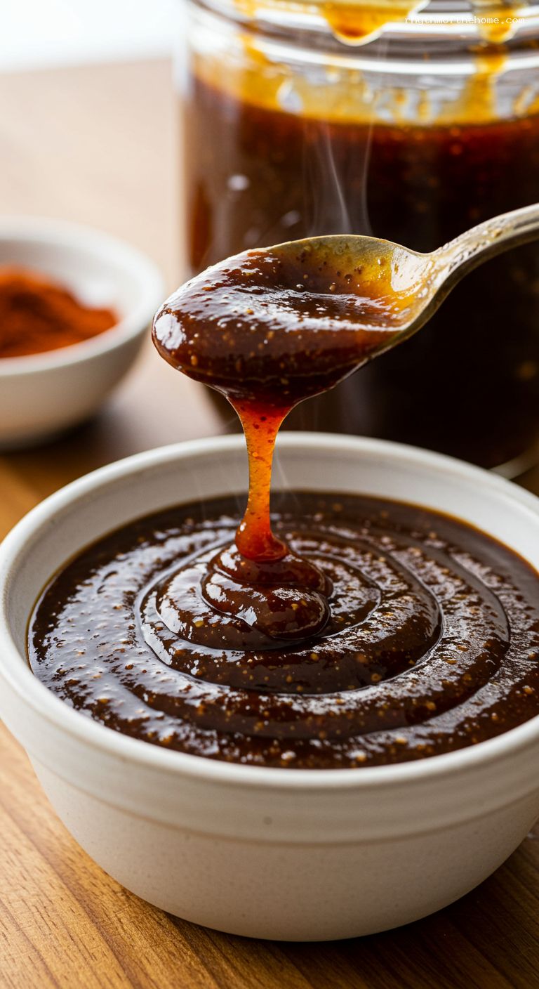 Bourbon-Molasses Espresso BBQ Sauce – Closeup