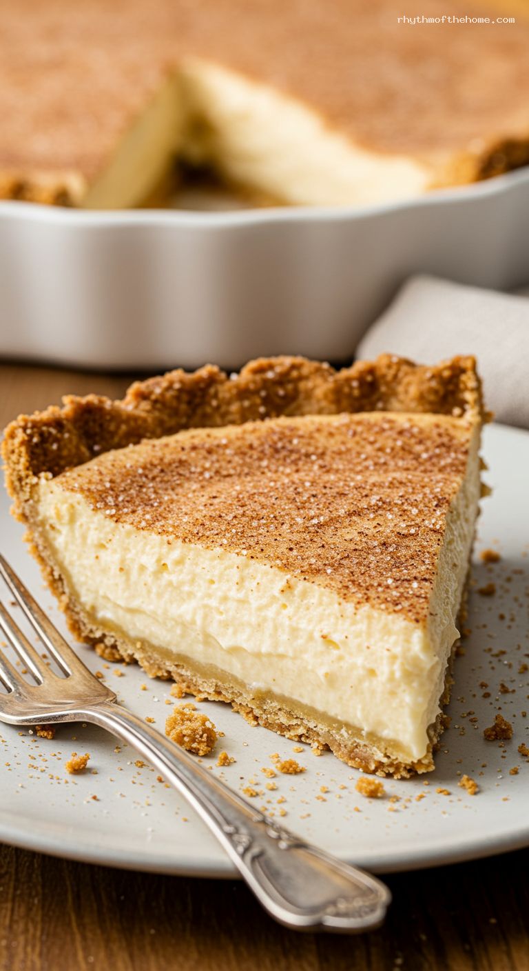Brown Sugar Sour Cream Pie with Saltine Crust – Closeup