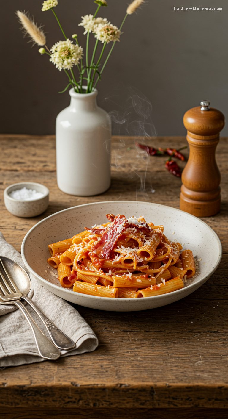 Bucatini all’Amatriciana with Crispy Guanciale and Pecorino