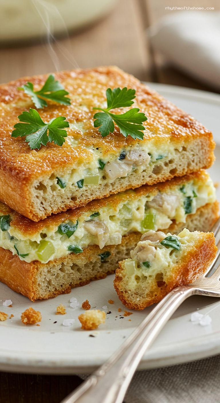 Classic Oyster Dressing with Celery and Herbs – Closeup