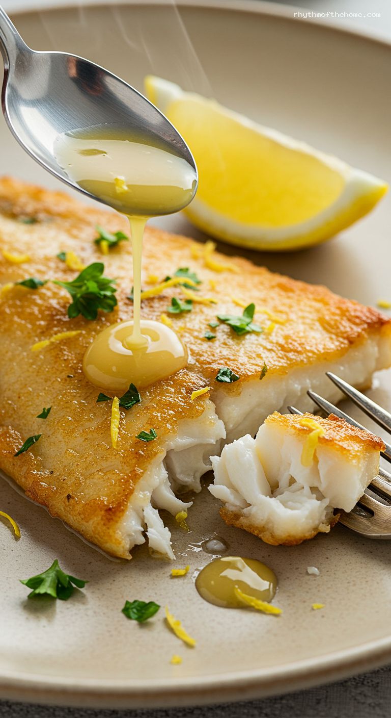 Classic Sole Meunière with Brown Butter and Lemon – Closeup