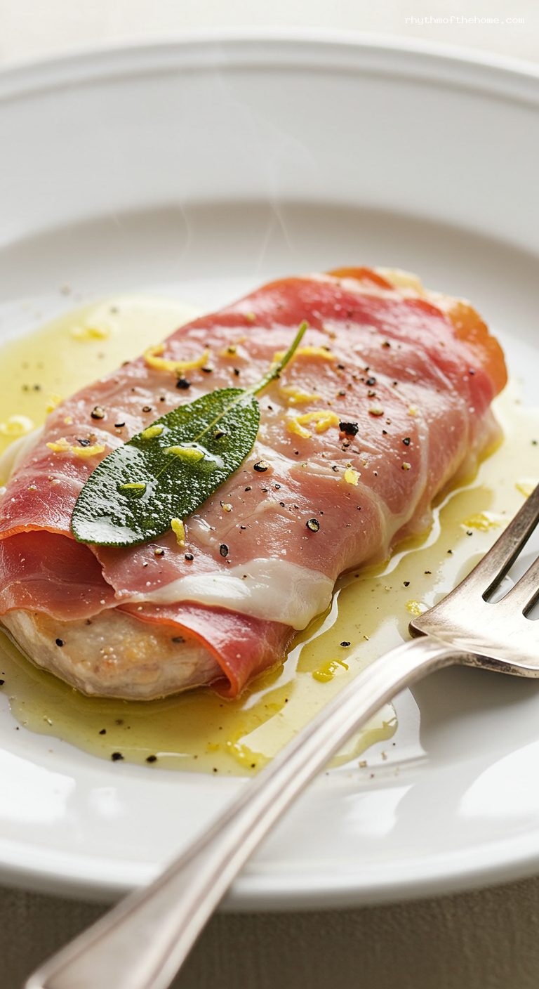 Classic Veal Saltimbocca alla Romana – Closeup