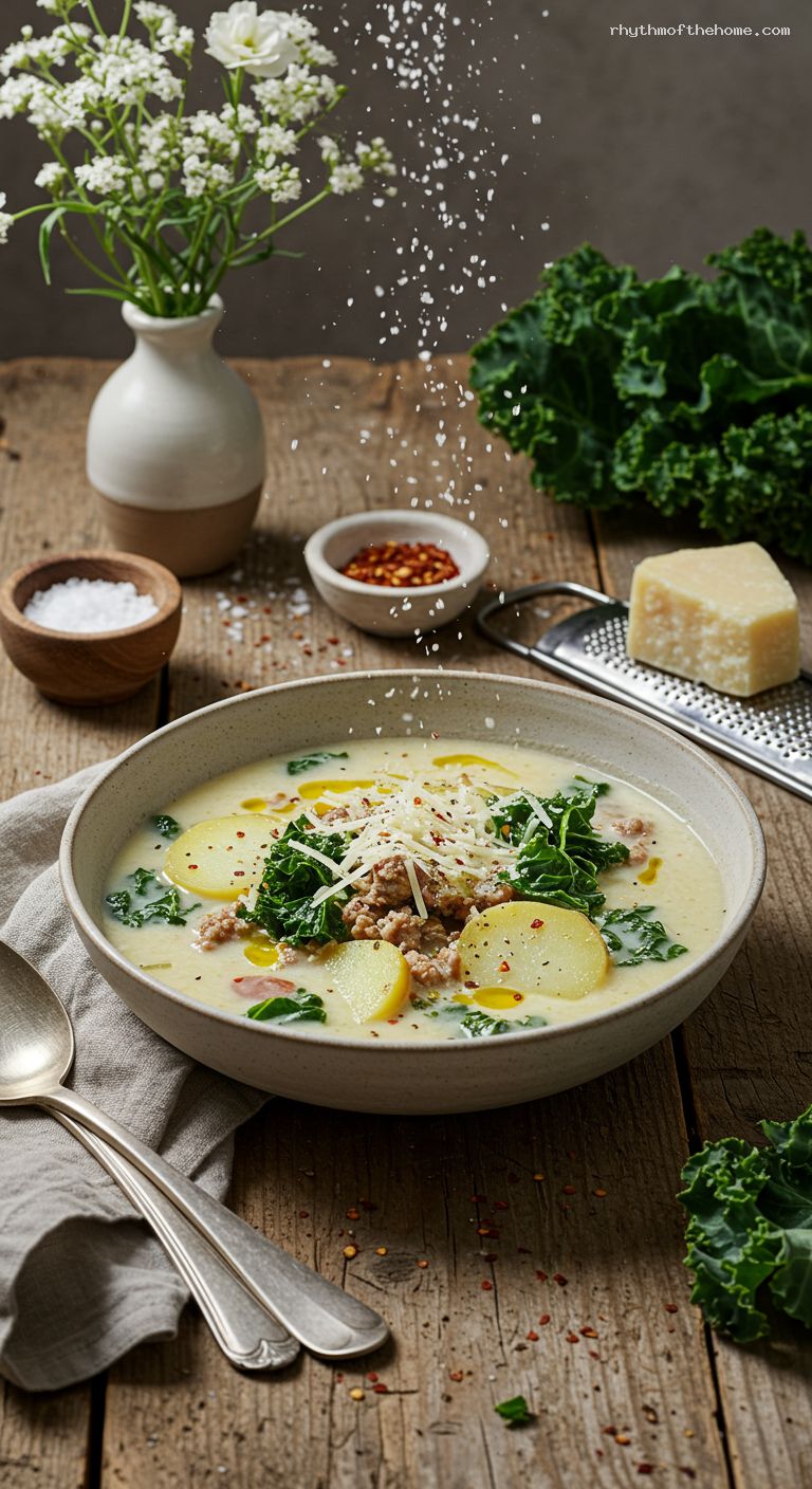 Cozy Sausage, Kale, and Potato Soup (Zuppa Toscana)