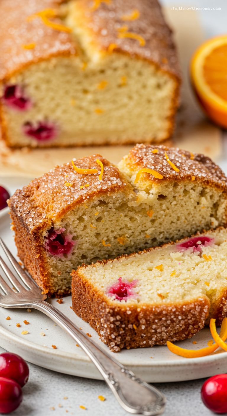 Cranberry Orange Buttermilk Quick Bread – Closeup