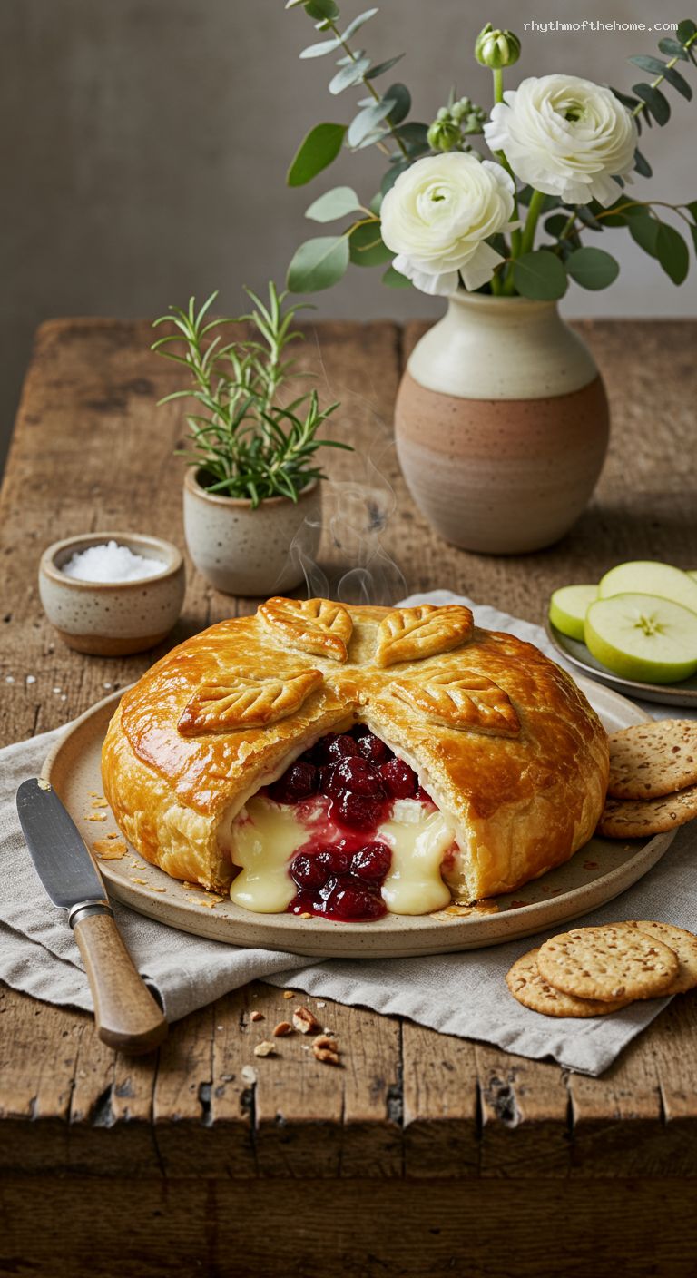 Cranberry Pecan Baked Brie en Croûte