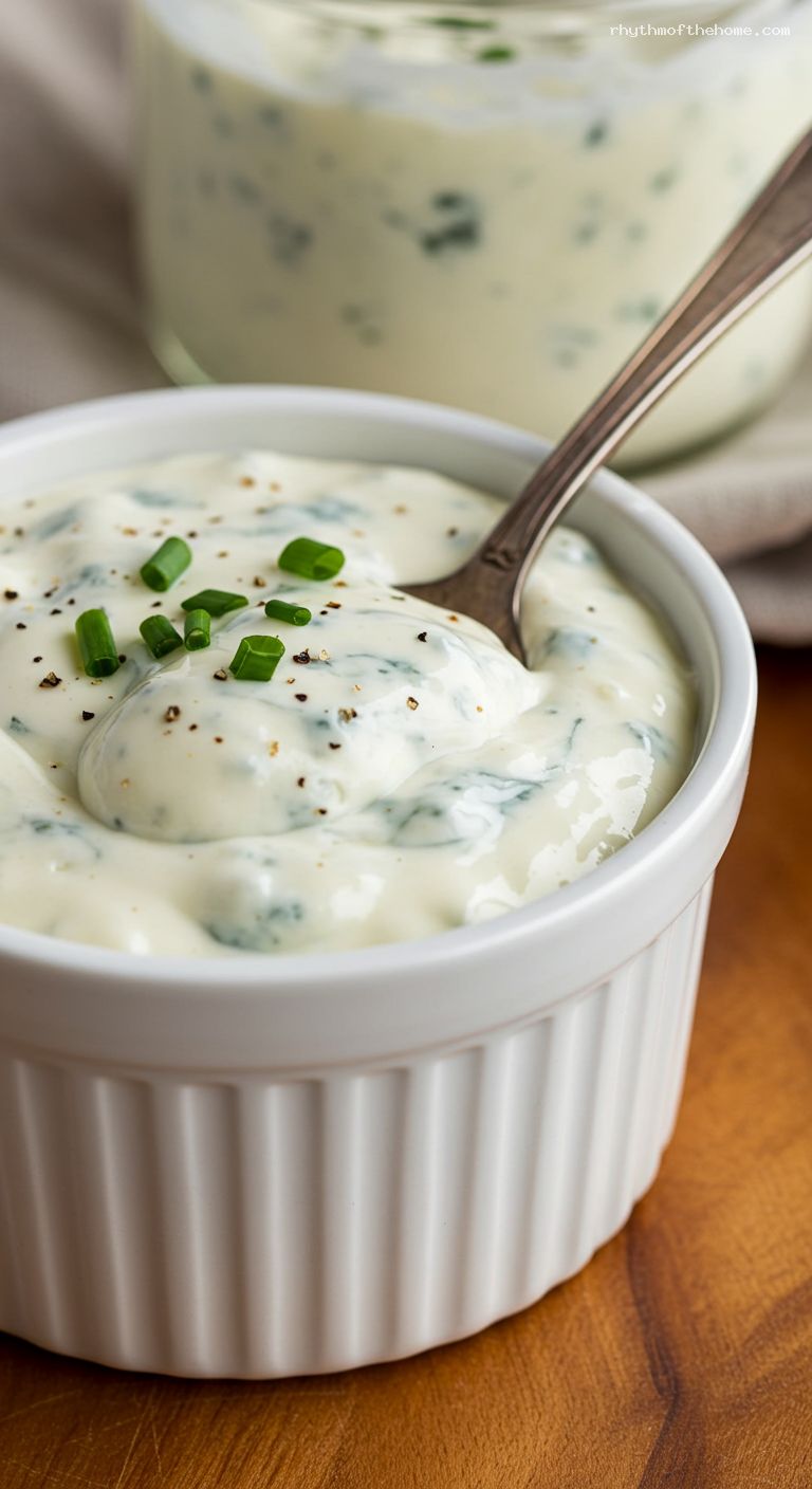 Creamy Blue Cheese Sauce and Dressing – Closeup