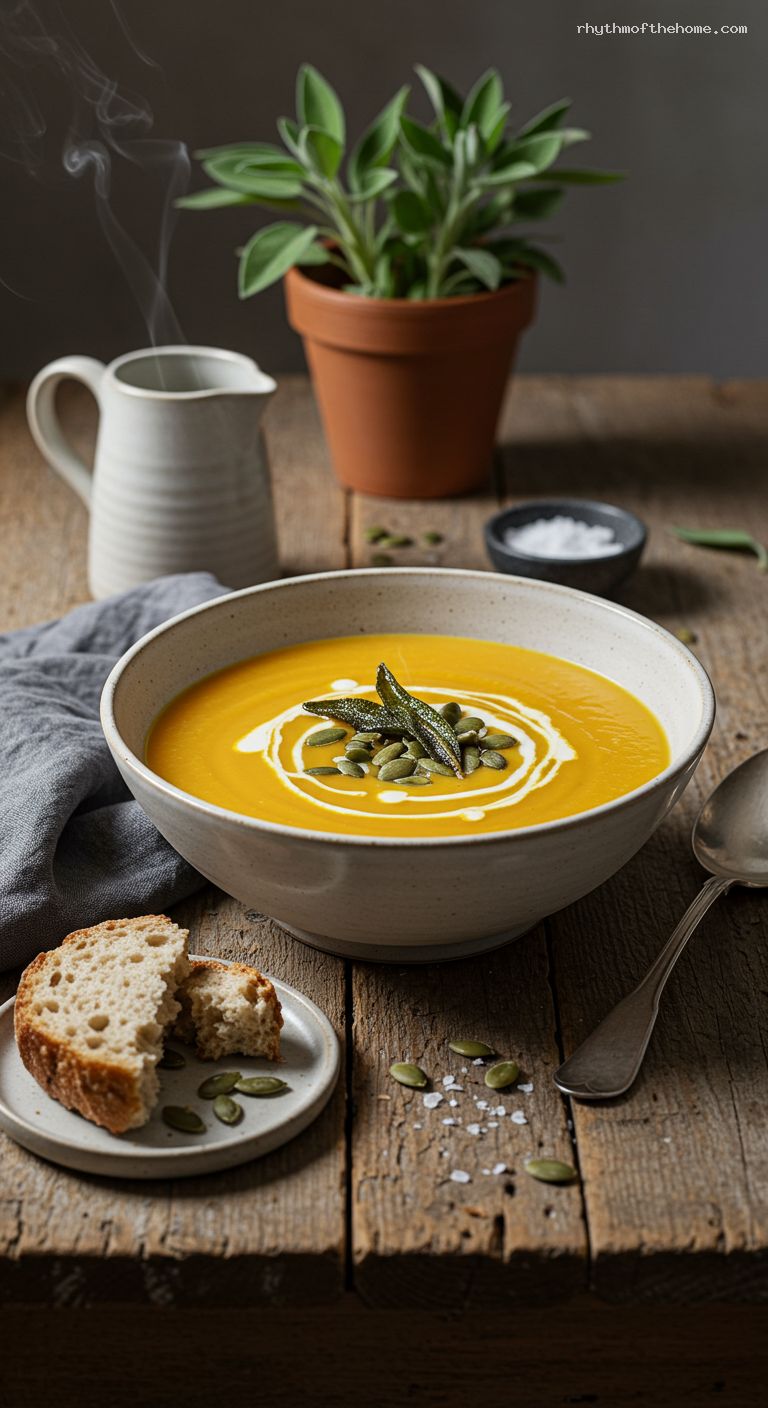 Creamy Roasted Butternut Squash and Apple Soup