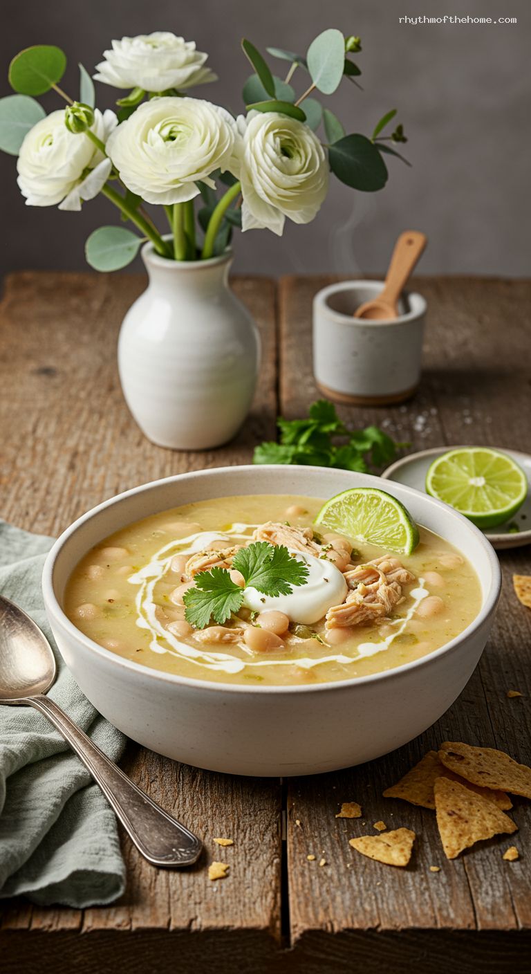 Creamy White Chicken Chili with Cannellini Beans