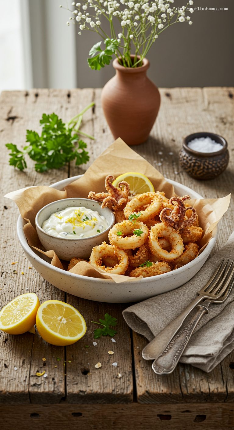 Crispy Calamari Fritti with Garlic-Herb Aioli