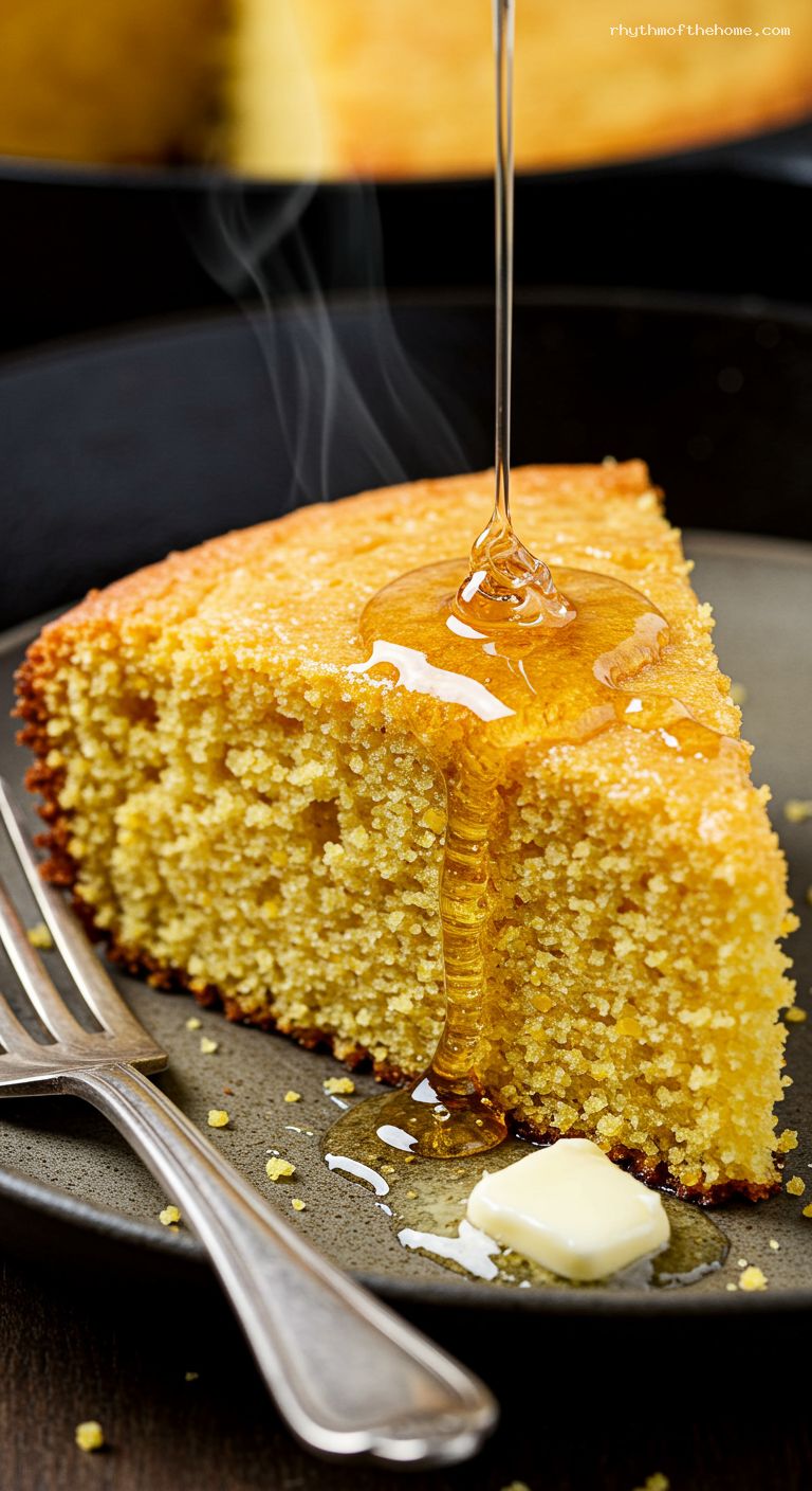 Crispy-Edged Cast-Iron Buttermilk Cornbread – Closeup