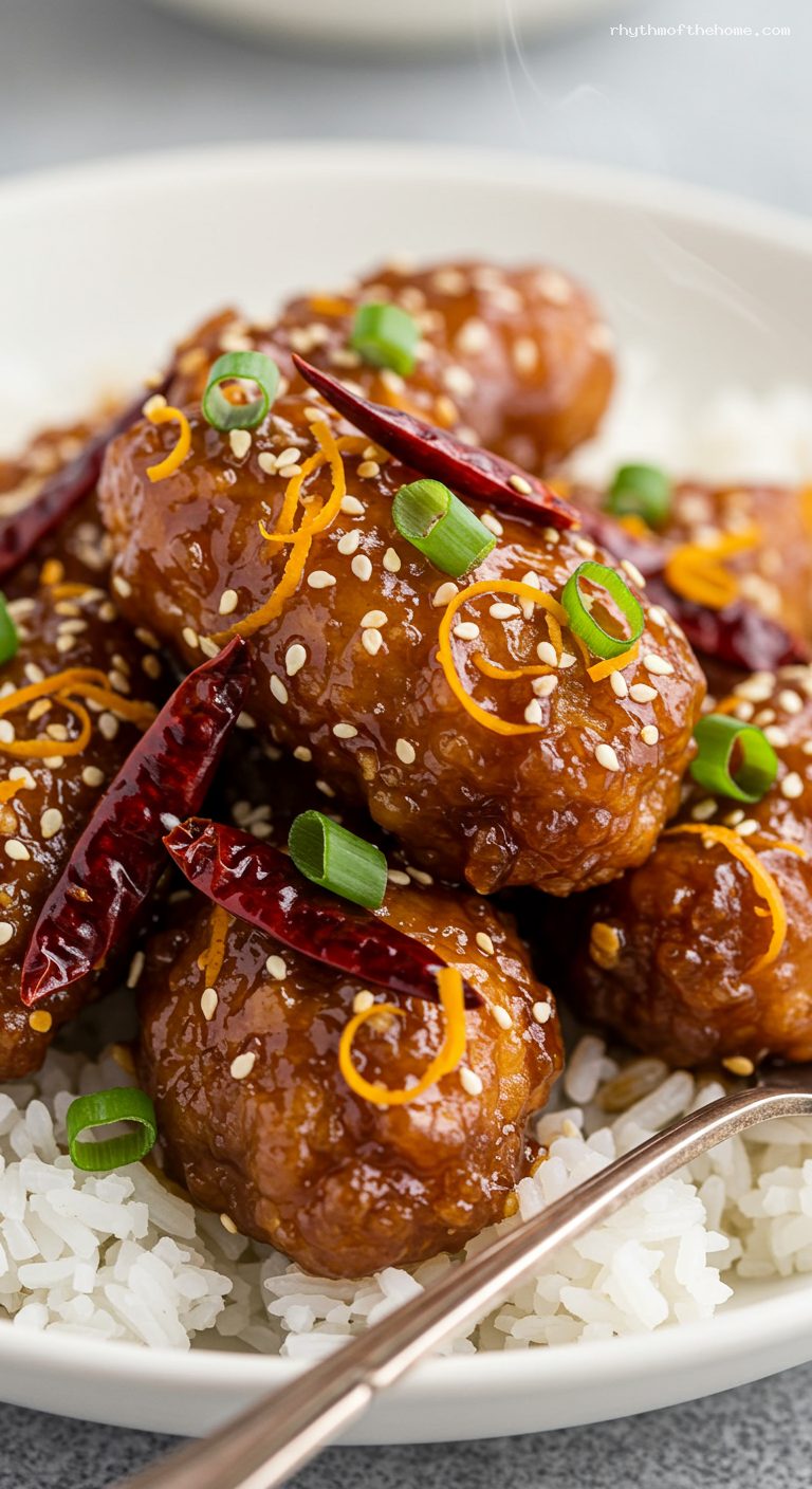 Crispy General Tso’s Chicken with Orange-Sesame Zing – Closeup