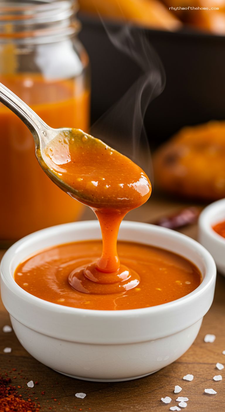 Fiery Tangy Buffalo Wing Sauce Recipe – Closeup