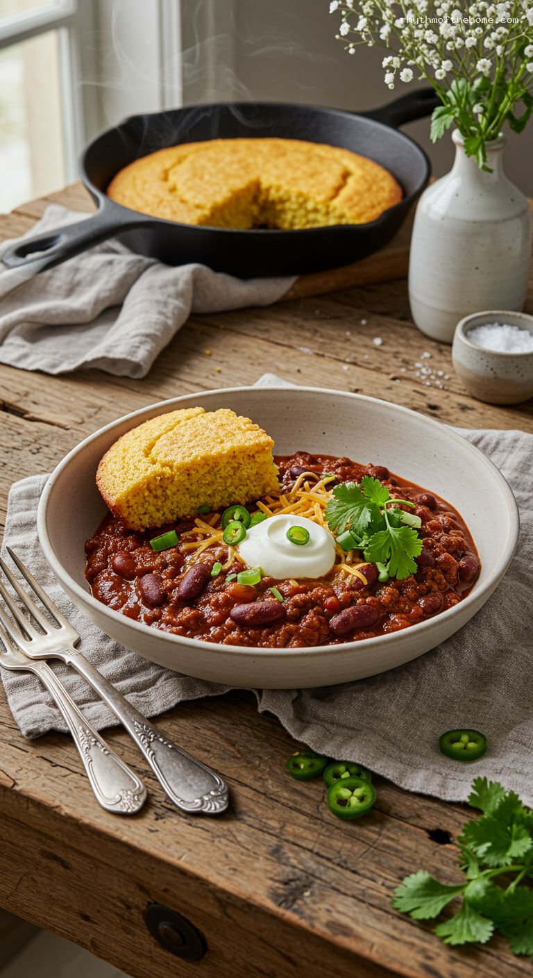 Hearty Chili Con Carne with Cornbread