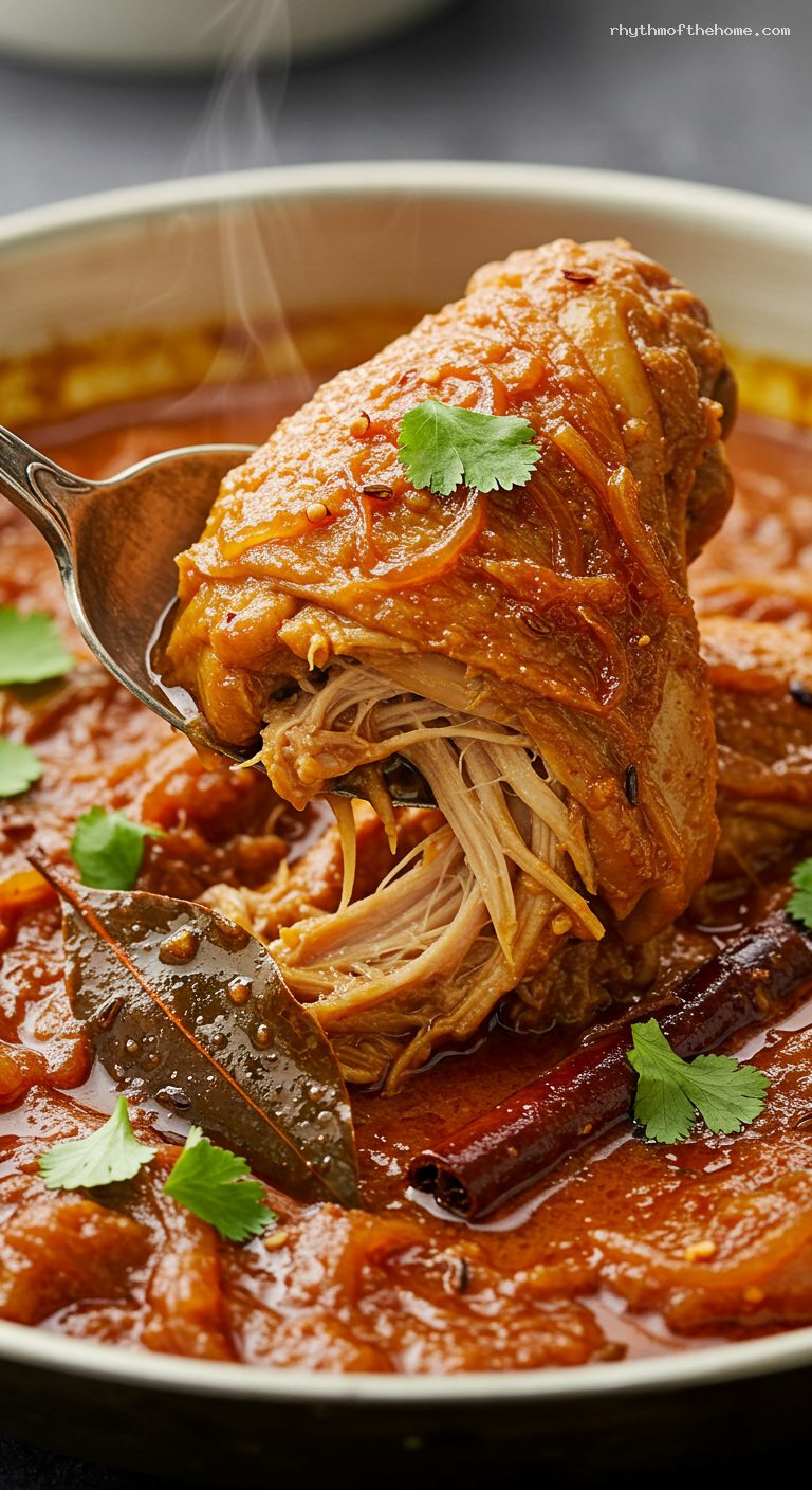 Homestyle Bone-In Chicken Curry with Warm Spices – Closeup
