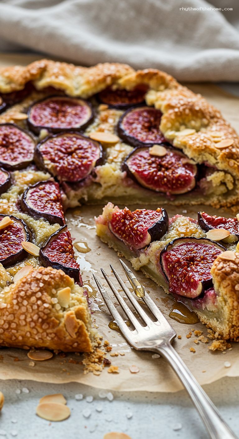 Honey-Roasted Fig and Almond Galette – Closeup