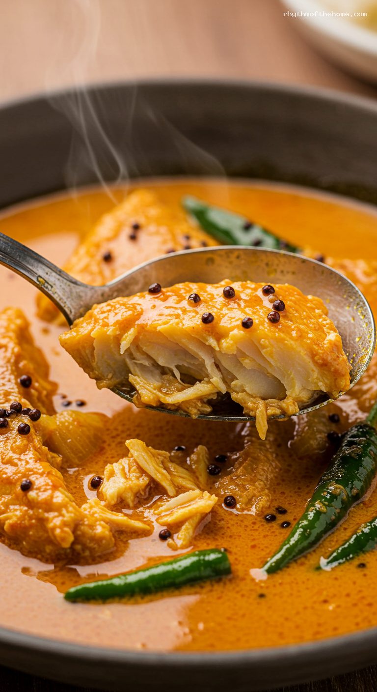 Kerala Fish Curry in Coconut Milk with Tamarind – Closeup