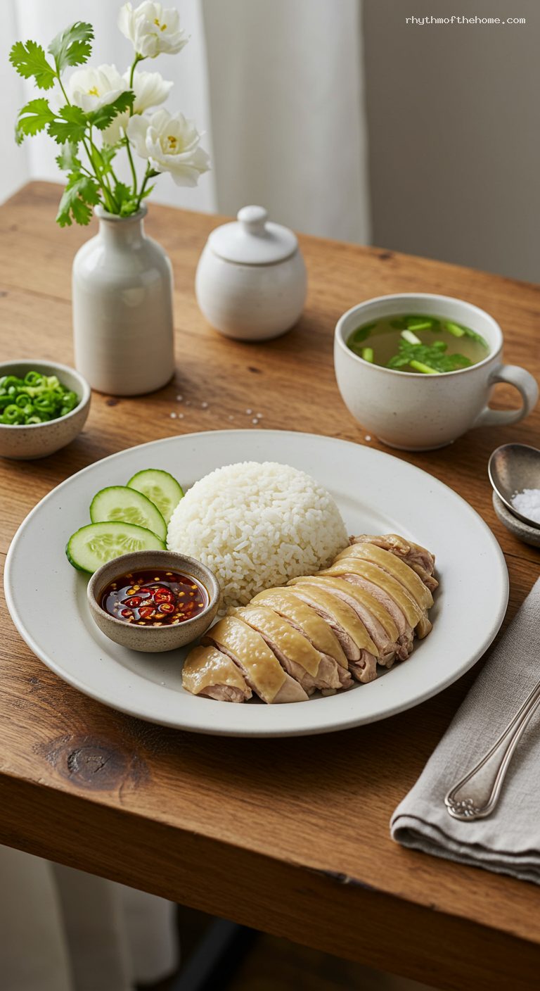 Khao Man Gai: Thai Chicken Rice with Ginger Chili Sauce