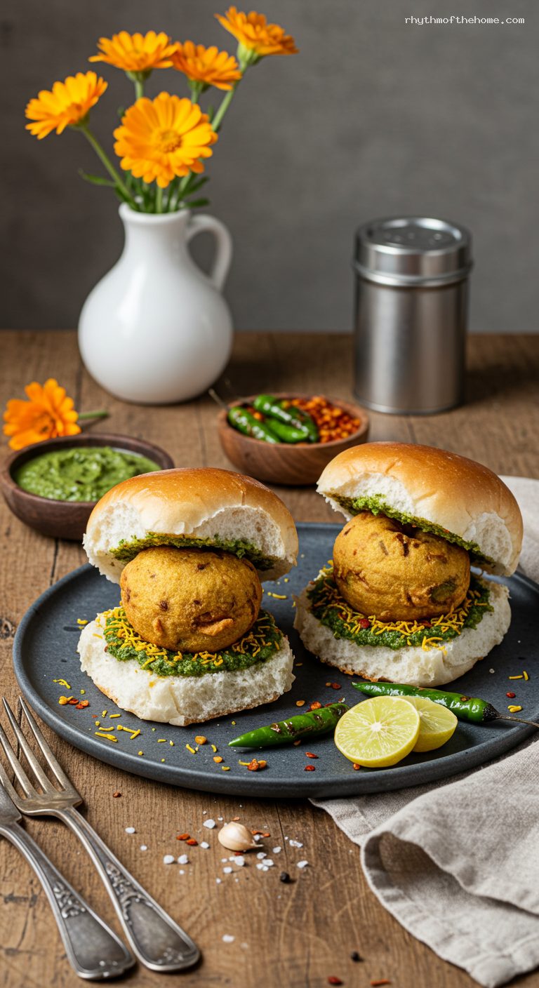 Mumbai-Style Vada Pav with Spicy Chutneys