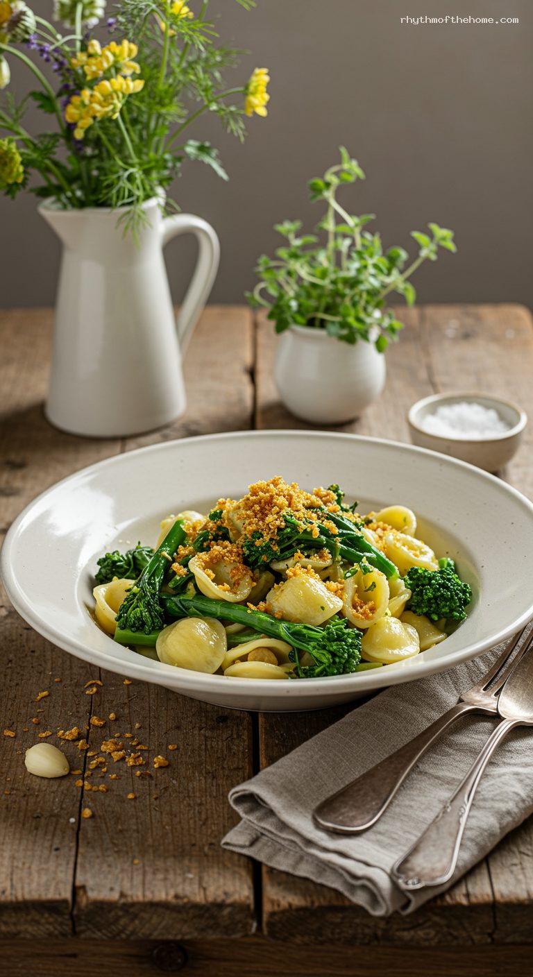 Orecchiette with Broccoli Rabe, Anchovy, and Breadcrumbs