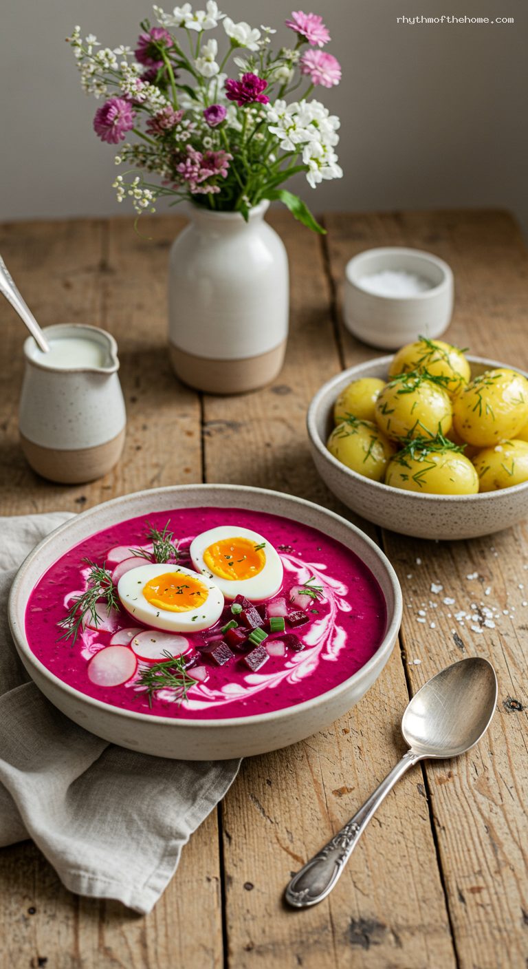 Polish Chilled Beet and Kefir Soup (Chłodnik)