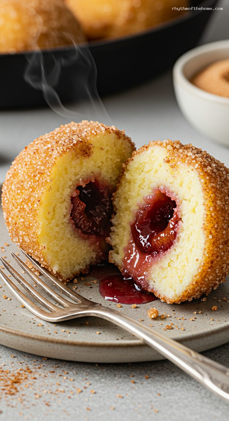Polish Plum Dumplings (Knedle) with Cinnamon Breadcrumbs – Closeup