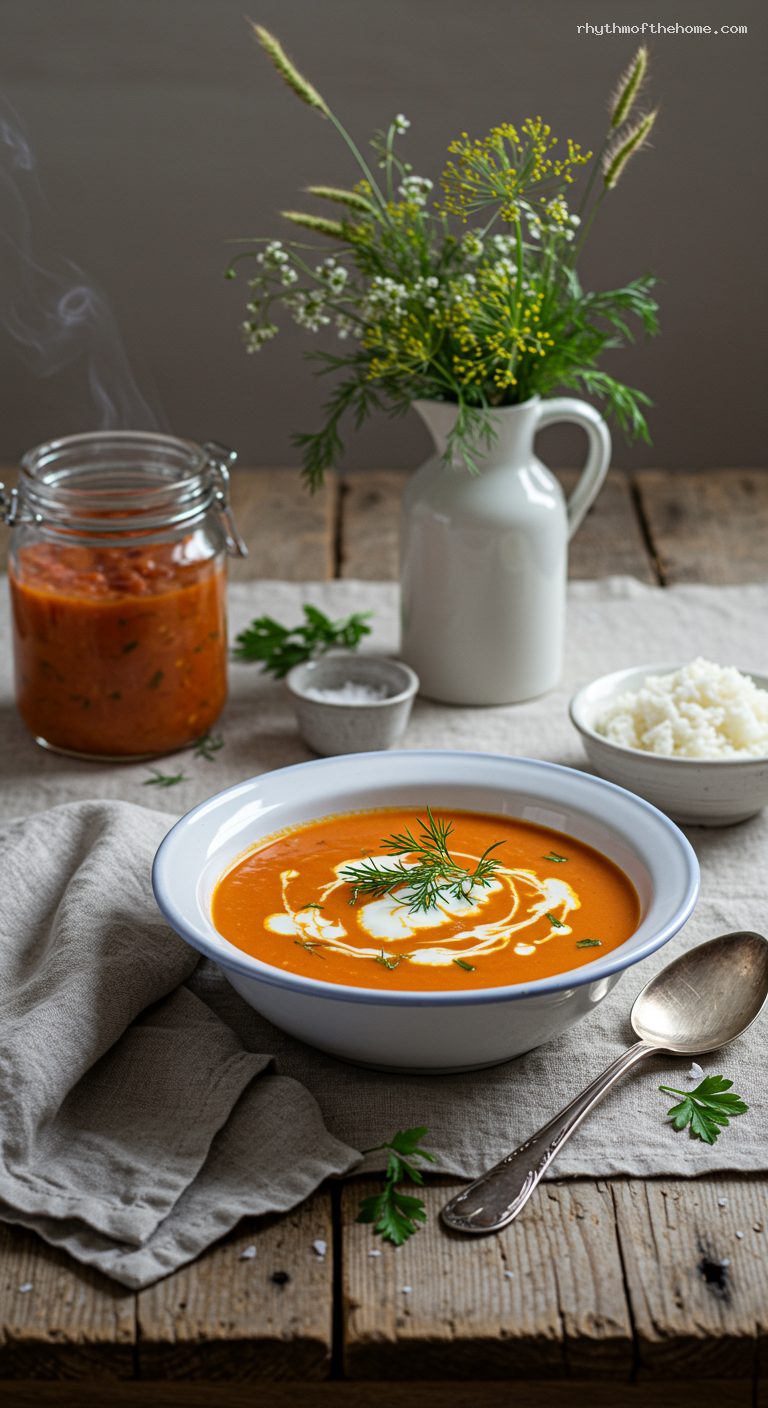 Polish Tomato Soup with Rice or Noodles