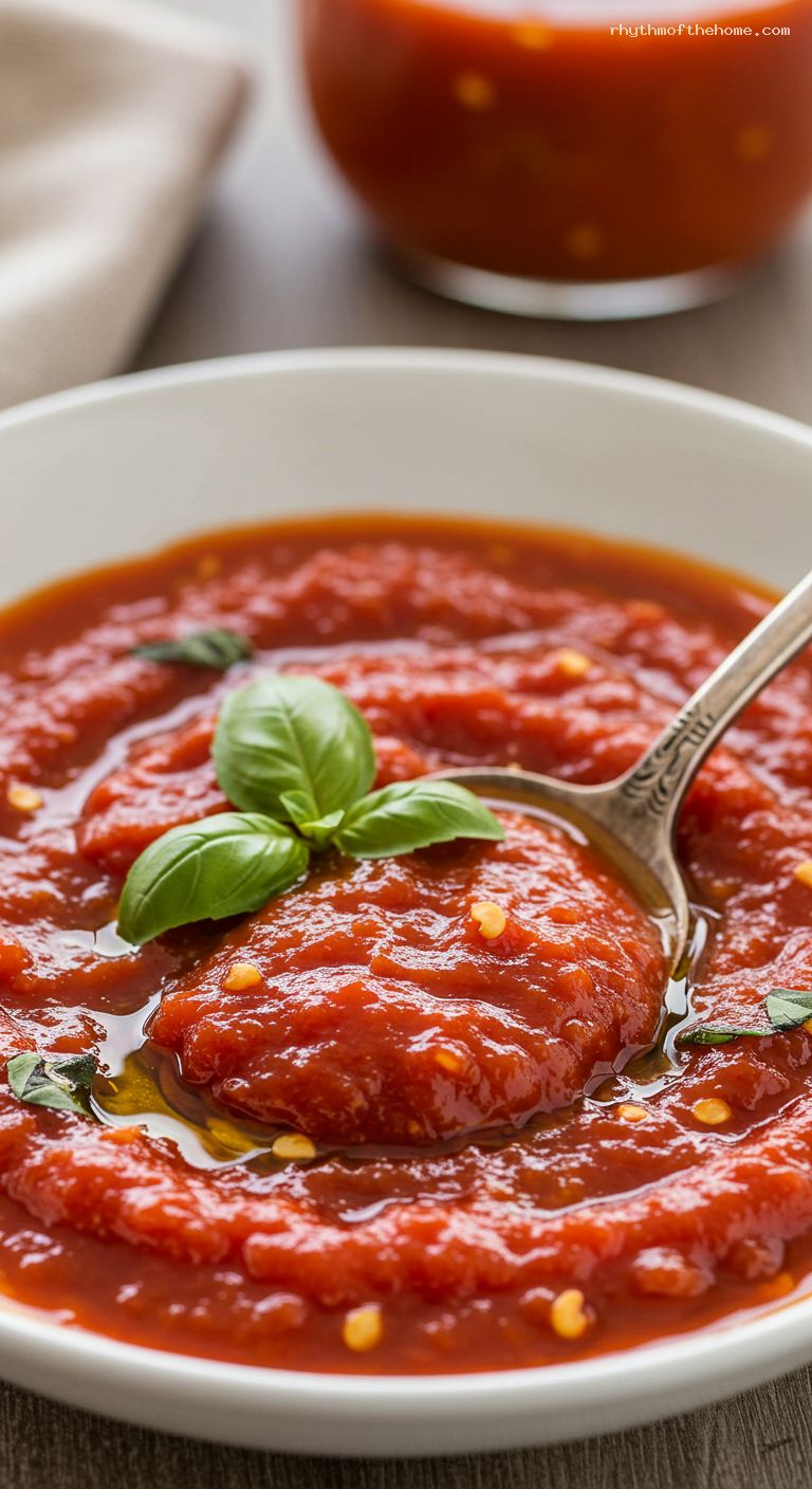 Quick Marinara Sauce for Everyday Dishes – Closeup