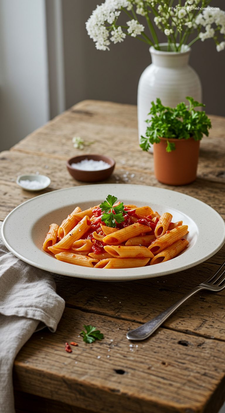Quick Penne All’Arrabbiata with Garlic and Chili