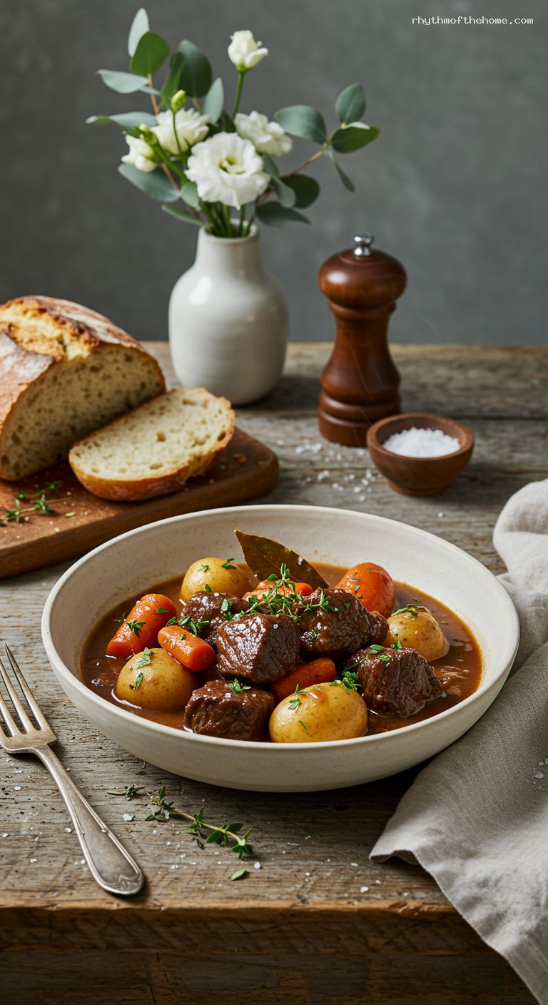 Red Wine Beef Stew with Carrots and Potatoes